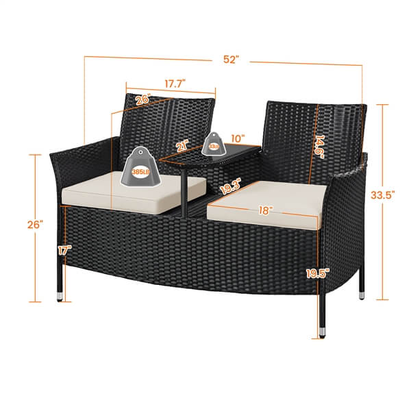 Yaheetech Patio Loveseat - Image 3