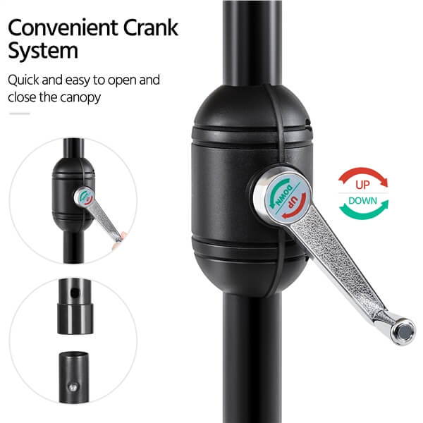 Yaheetech Patio Umbrella, 7.5FT Outdoor Table Market Umbrella - Image 7