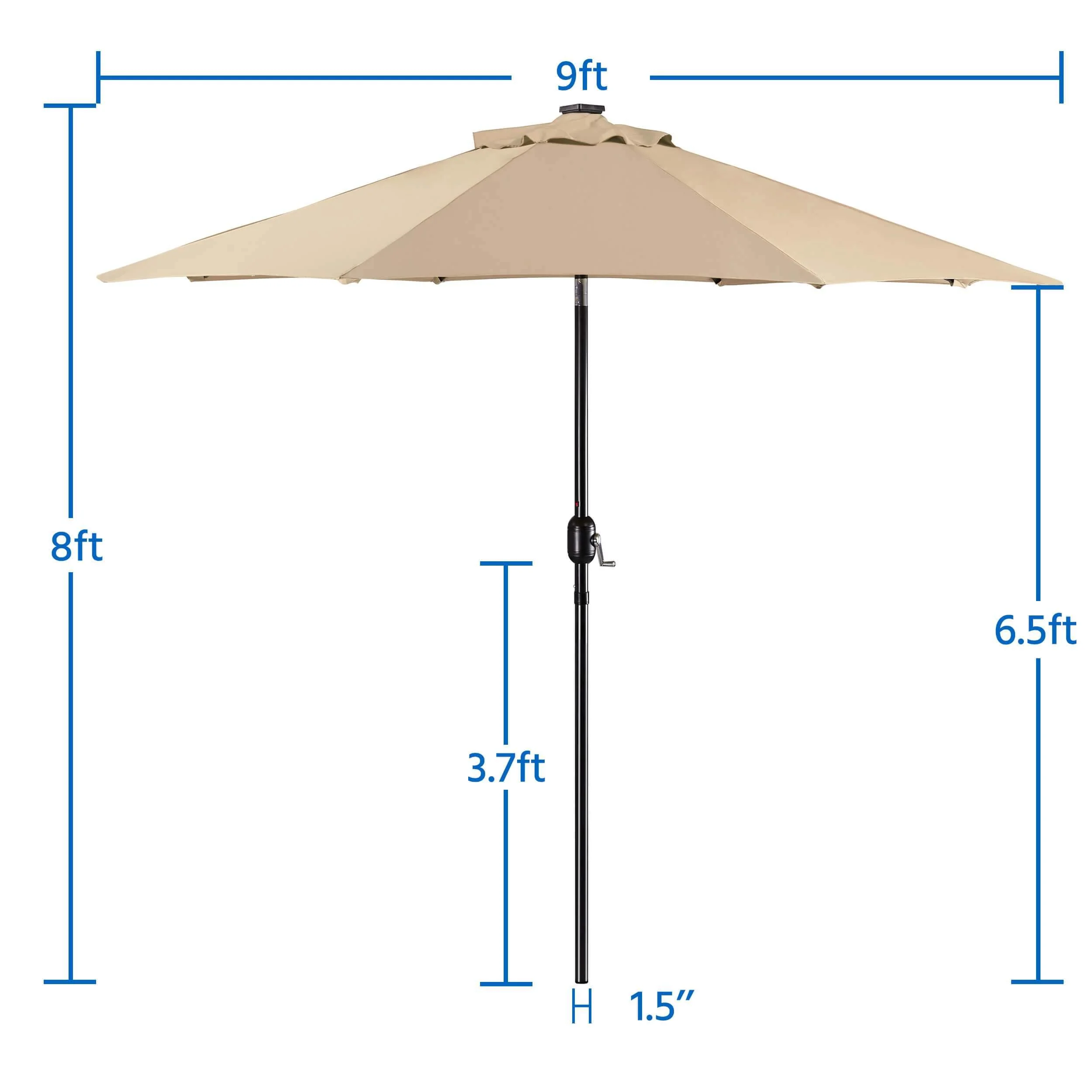 Yaheetech 9FT Solar Powered Patio Umbrella - Image 11