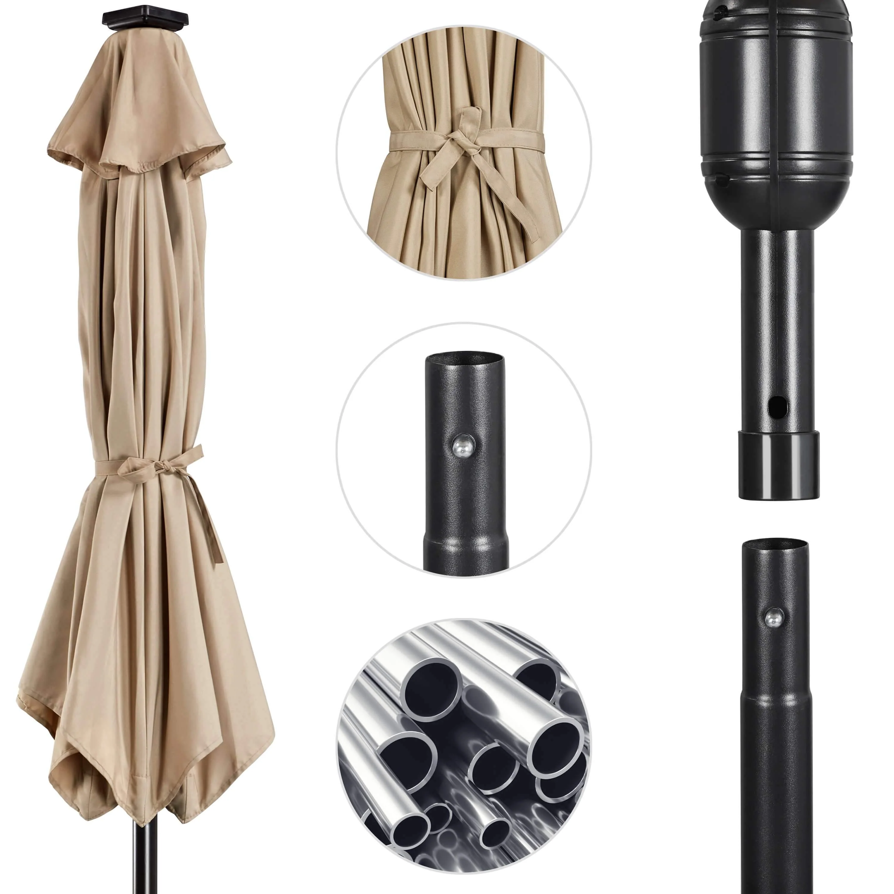 Yaheetech 9FT Solar Powered Patio Umbrella - Image 12