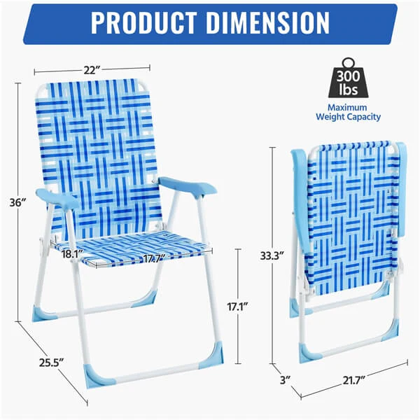 Yaheetech Patio Webbed Lawn Chairs - Image 3