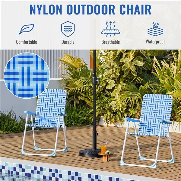 Yaheetech Patio Webbed Lawn Chairs - Image 4