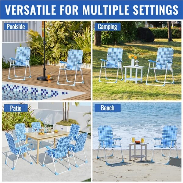 Yaheetech Patio Webbed Lawn Chairs - Image 6