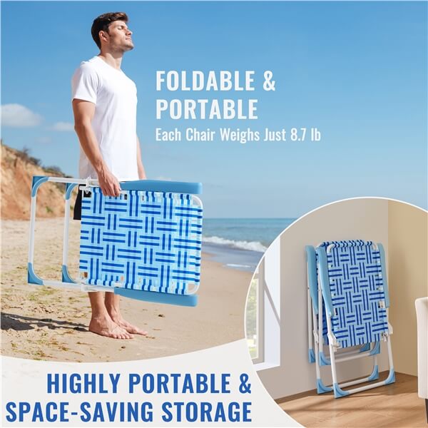 Yaheetech Patio Webbed Lawn Chairs - Image 9