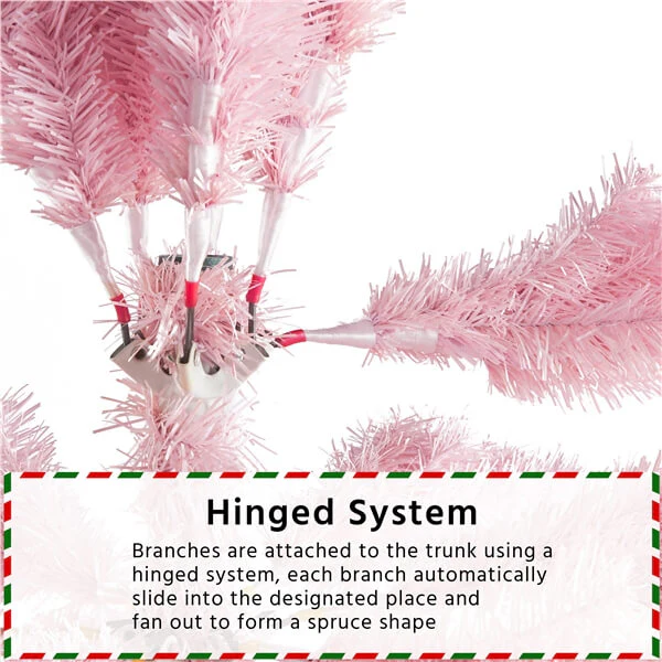 Yaheetech Pink Artificial Christmas Tree - Image 7