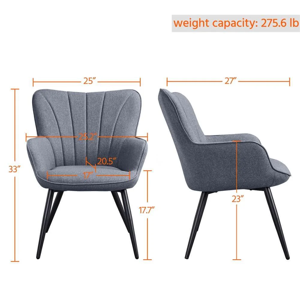 Yaheetech Pleated Fabric Armchair - Image 5