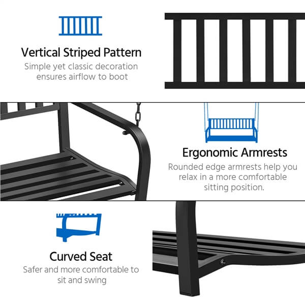 Yaheetech Porch Swing Hanging Bench - Image 5