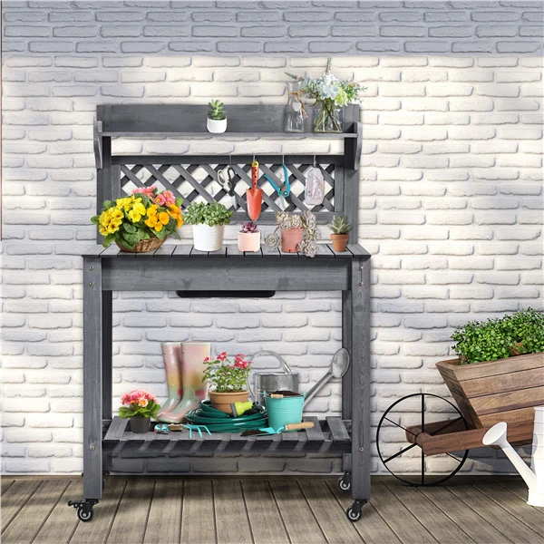Yaheetech Potting Bench Table Removable Sink/Storage Shelf - Image 10