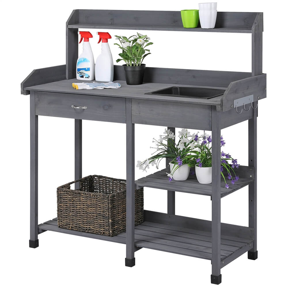 Yaheetech Potting Bench Table with Sink - Image 4