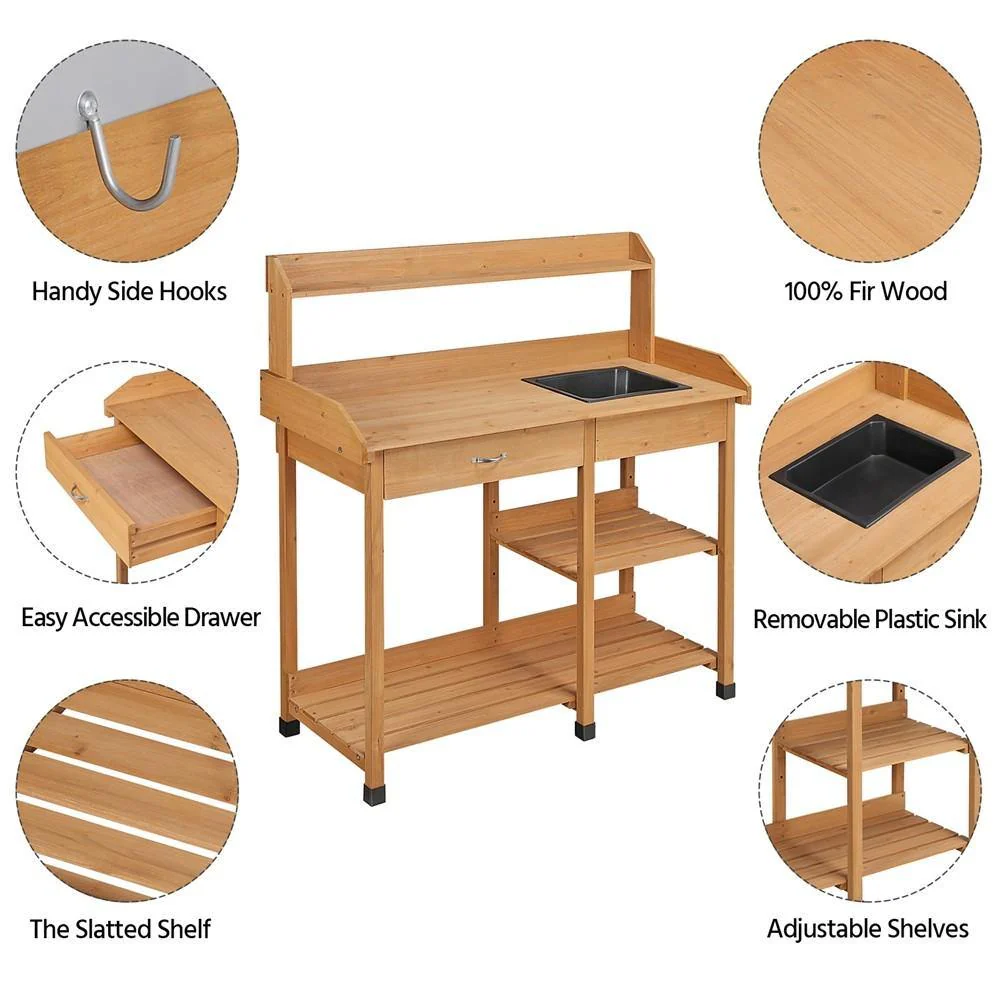Yaheetech Potting Bench Table with Sink - Image 6