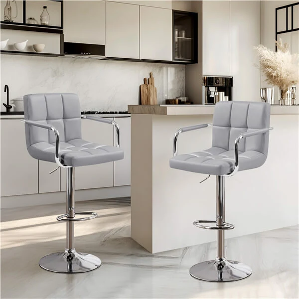 Yaheetech PU Leather Adjustable Swivel Barstools - Image 14