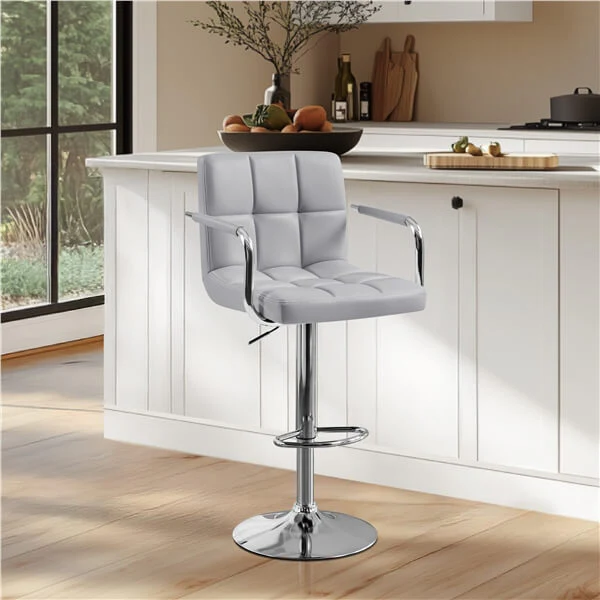 Yaheetech PU Leather Adjustable Swivel Barstools - Image 15