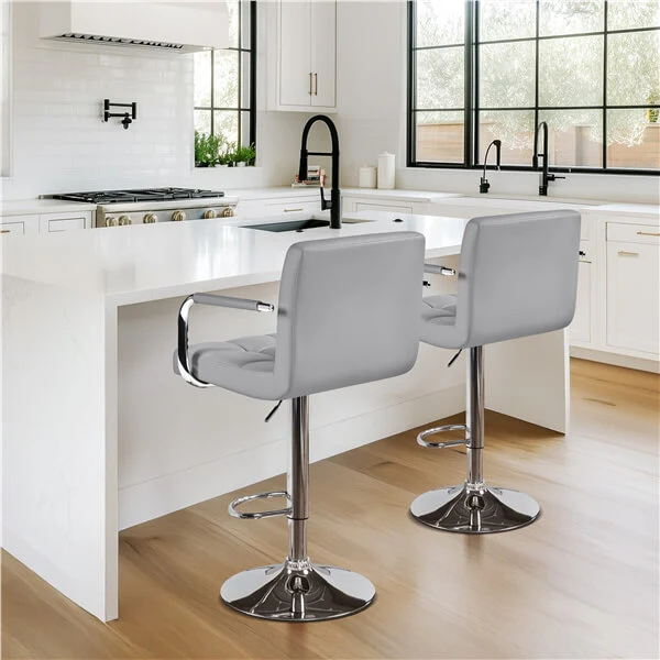 Yaheetech PU Leather Adjustable Swivel Barstools - Image 17