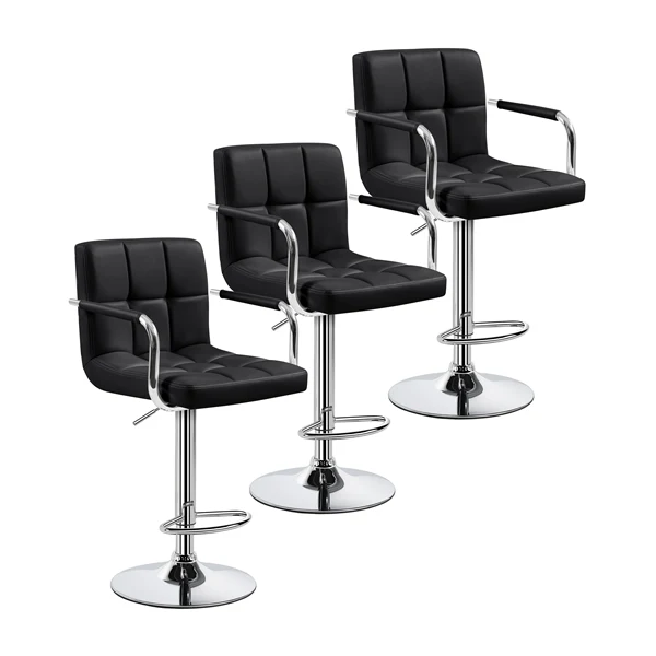 Yaheetech PU Leather Adjustable Swivel Barstools - Image 6