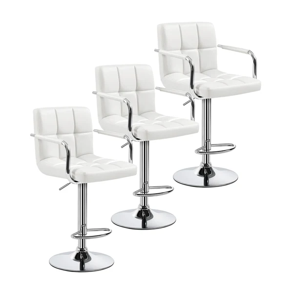 Yaheetech PU Leather Adjustable Swivel Barstools - Image 7