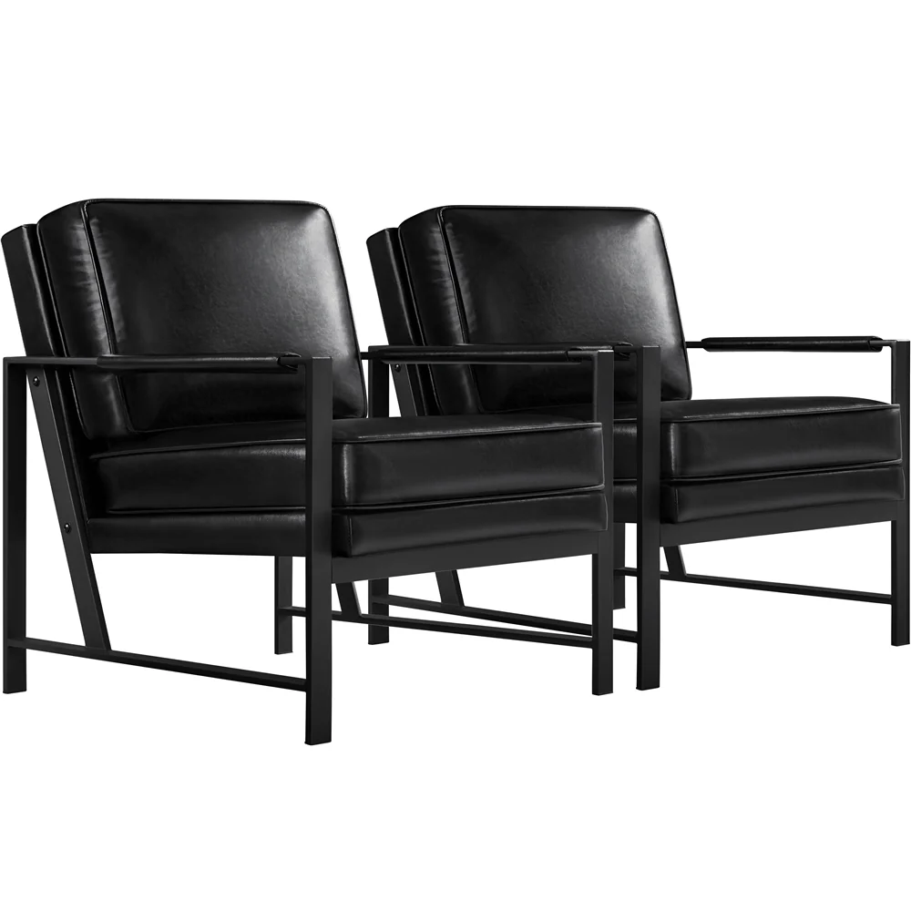 Yaheetech Set of 2 PU Leather Armchairs - Image 3