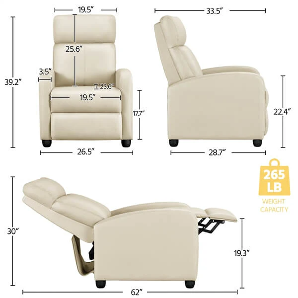 Yaheetech PU Leather Reclining Chair Set of 2 - Image 7