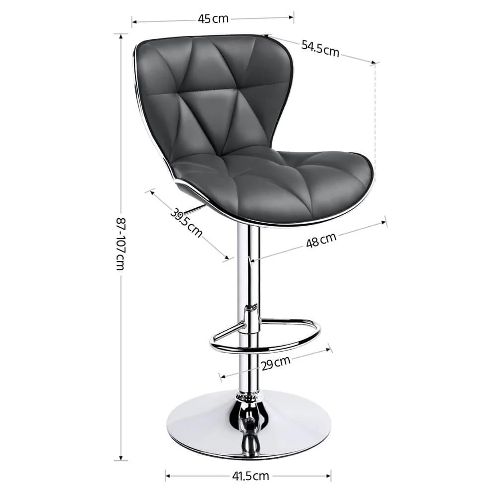 Yaheetech 22.4-30.3 Inch Adjustable Seat Height PU Leather Swivel Bar Chairs - Image 3