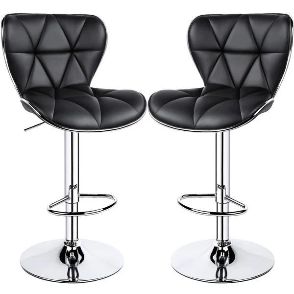 Yaheetech 22.4-30.3 Inch Adjustable Seat Height PU Leather Swivel Bar Chairs - Image 4