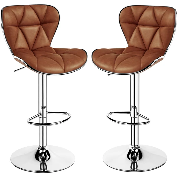 Yaheetech 22.4-30.3 Inch Adjustable Seat Height PU Leather Swivel Bar Chairs - Image 5