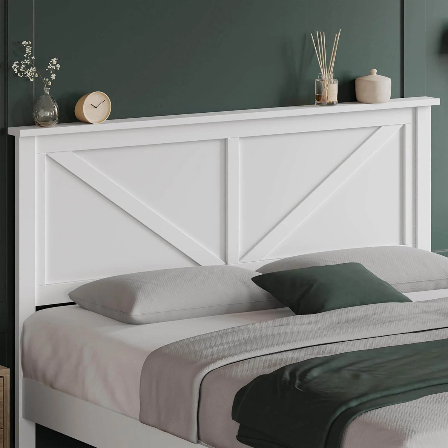 Yaheetech Queen Farmhouse Wood Bed Platform - Image 7