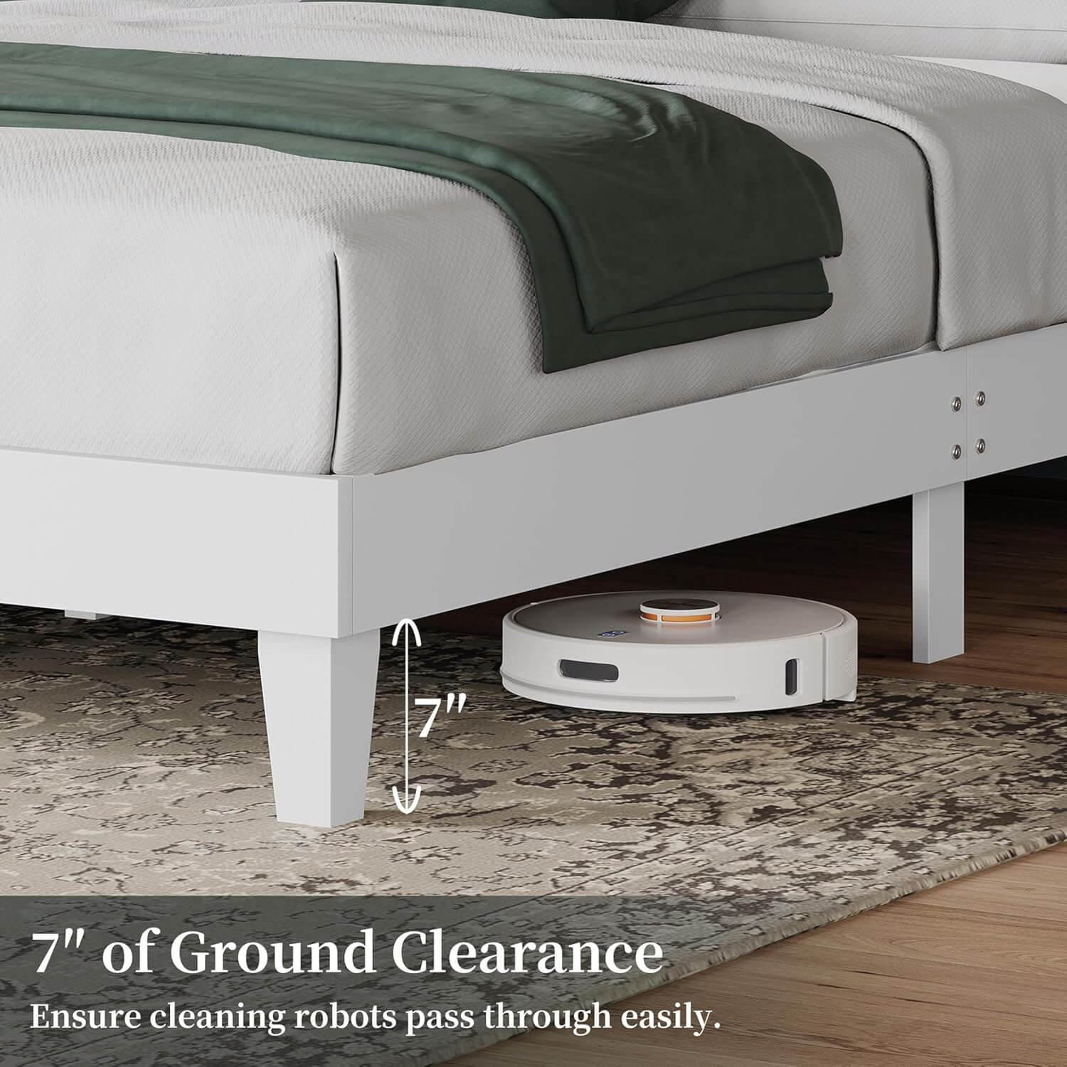 Yaheetech Queen Farmhouse Wood Bed Platform - Image 8