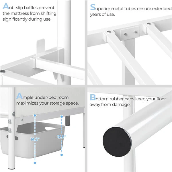 Yaheetech Simple Metal Platform Bed Frame Mattress Foundation - Image 13