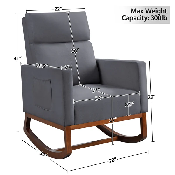 Yaheetech Rocking Accent Chair - Image 4
