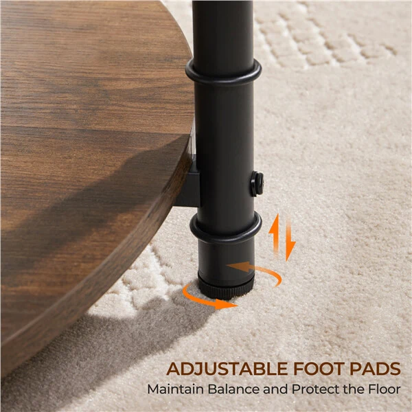 Yaheetech Round Coffee Table with Storage Shelf - Image 7