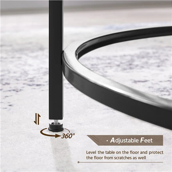 Yaheetech Round Glass-Top Coffee Table - Image 4
