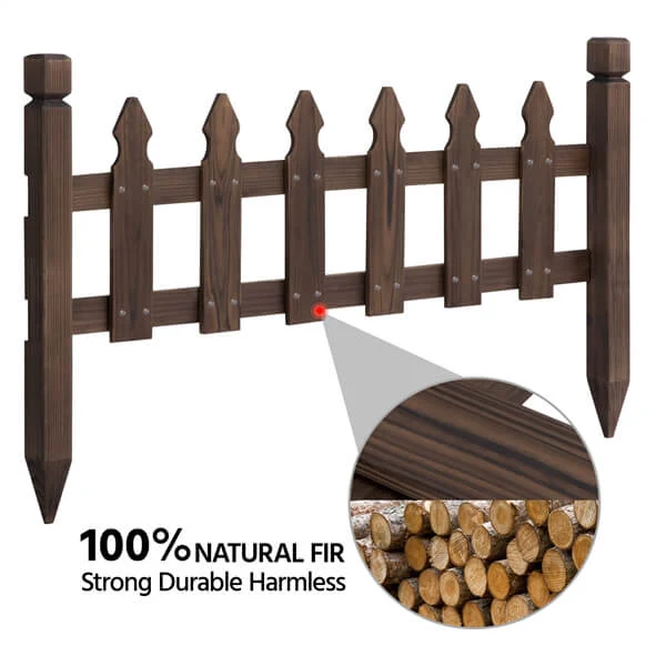Yaheetech Rustic Wood Garden Fence Set of 5 - Image 5