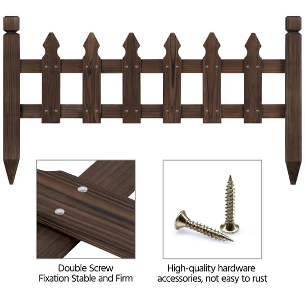 Yaheetech Rustic Wood Garden Fence Set of 5 - Image 6