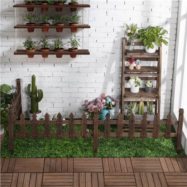 Yaheetech Rustic Wood Garden Fence Set of 5 - Image 8