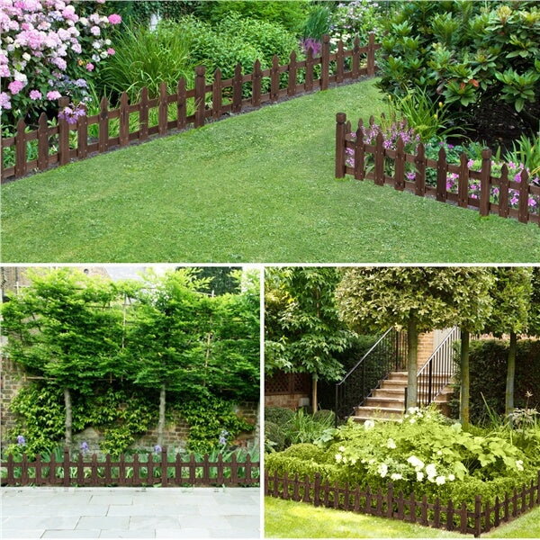 Yaheetech Rustic Wood Garden Fence Set of 5 - Image 9
