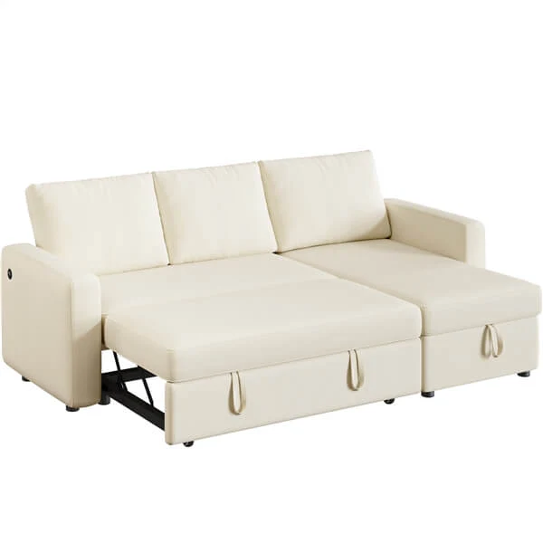 Yaheetech Sectional Sofa L-Shaped Sofa Couch Bed - Image 2