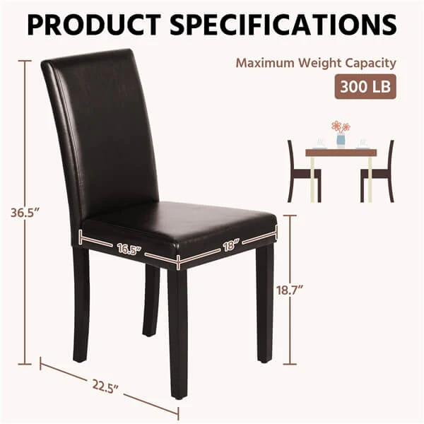 Yaheetech Dining Chairs Set of 6 Faux Leather - Image 4