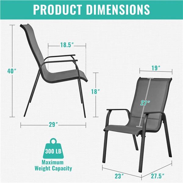Yaheetech Set of 2 Patio Dining Chairs - Image 10