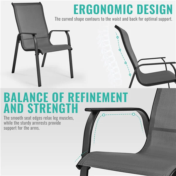 Yaheetech Set of 2 Patio Dining Chairs - Image 7
