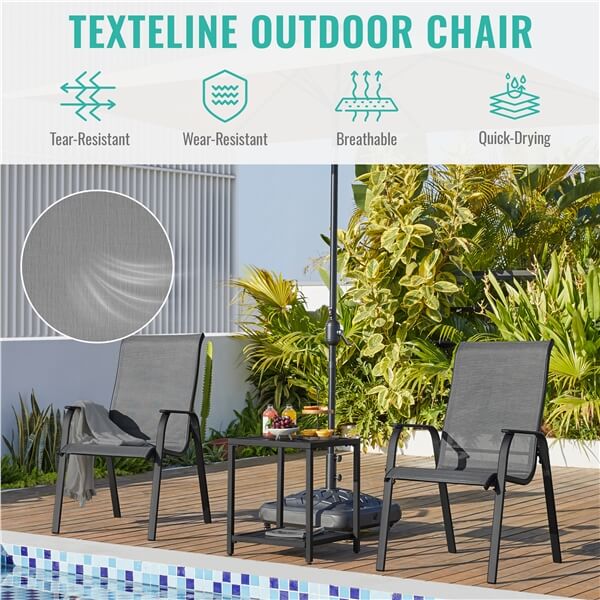Yaheetech Set of 2 Patio Dining Chairs - Image 9