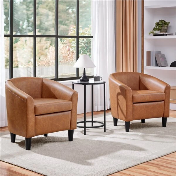 Yaheetech Set of 2 PU Leather Club Chairs - Image 4