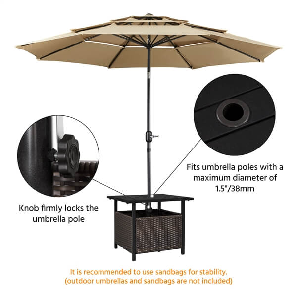 Yaheetech Side Table With 1.5" Umbrella Hole - Image 5