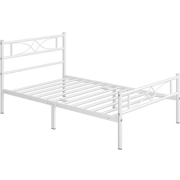 Yaheetech White Metal Bed with Headboard - Image 4