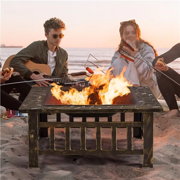 Yaheetech Square Fire Pit 32'' - Image 9