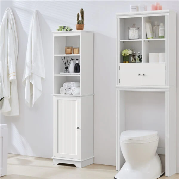 Yaheetech Tall Slim Storage Cabinet with 3 Shelves & Door - Image 7