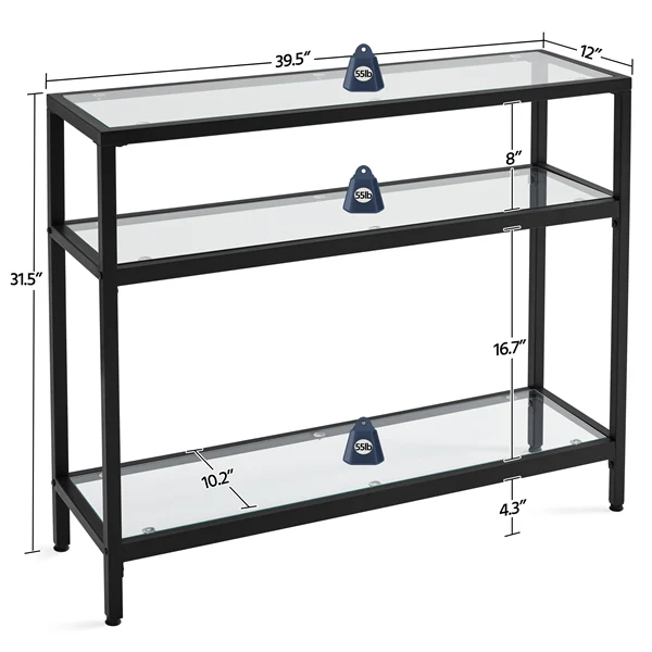 Yaheetech Tempered Glass Console Table - Image 3