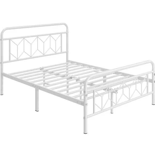 Yaheetech Vintage Metal Bed Frame with Diamond Pattern Headboard - Image 3