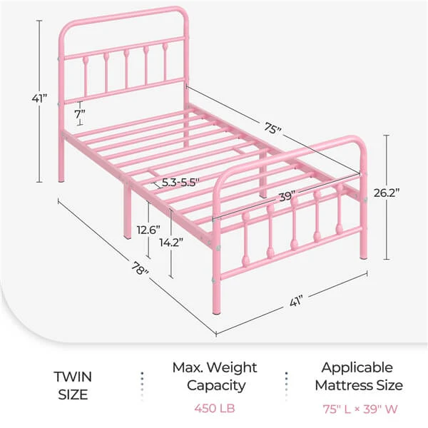 Yaheetech Twin Size Platform Bed - Image 3