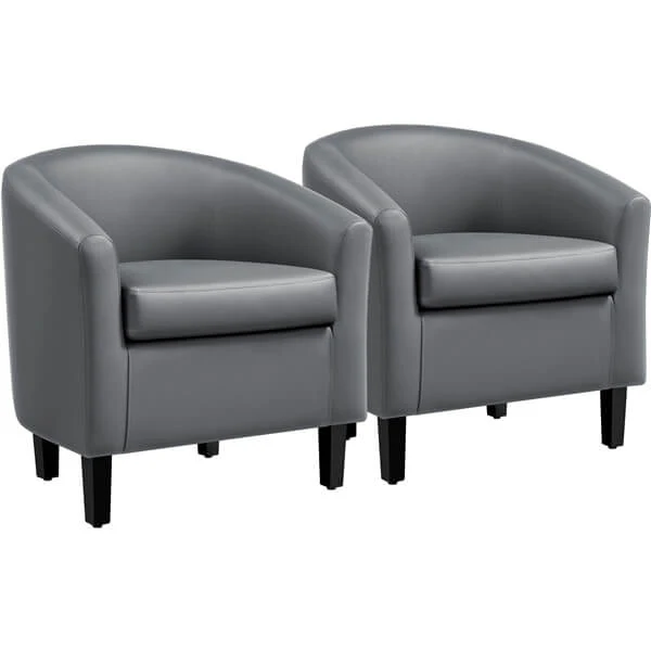 Yaheetech Upholstered Barrel Chair - Image 2