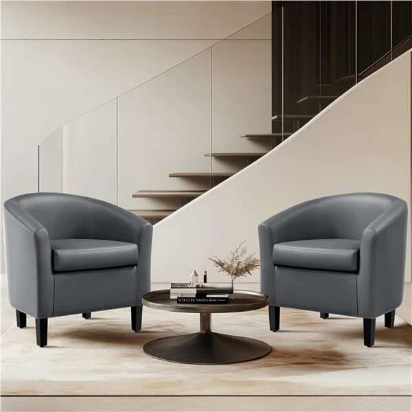 Yaheetech Upholstered Barrel Chair - Image 3