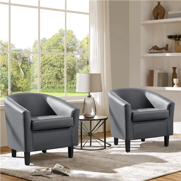 Yaheetech Upholstered Barrel Chair - Image 5